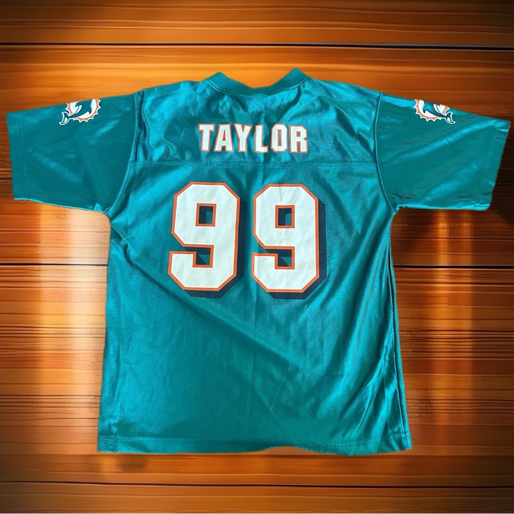 Vintage NFL JASON TAYLOR #99 Miami Dolphins  Jersey Youth Large 14-16